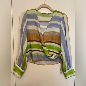 Zara Watercolor Stripe Top